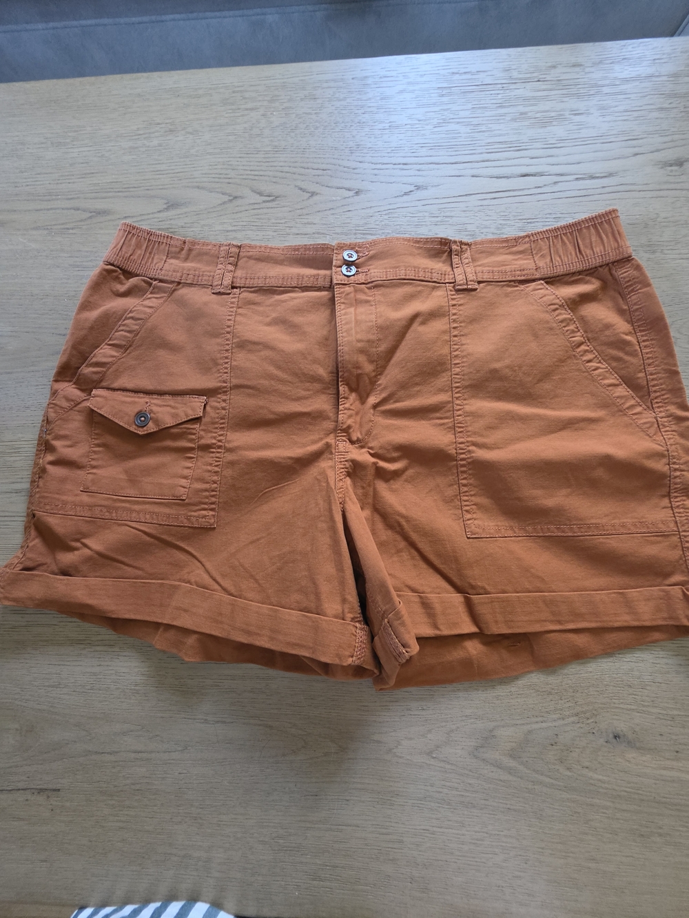 Women's Casual Rust Cotton Shorts